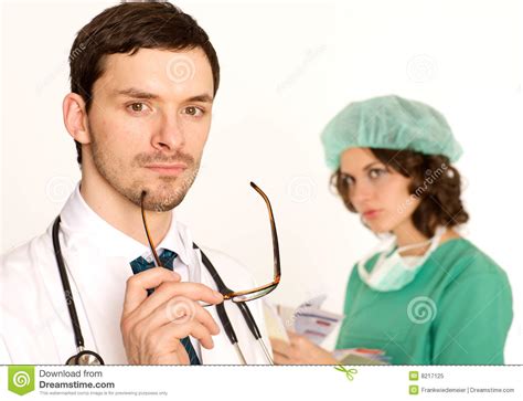 Medical Doctor With Nurse Stock Image Image Of Isolated 8217125
