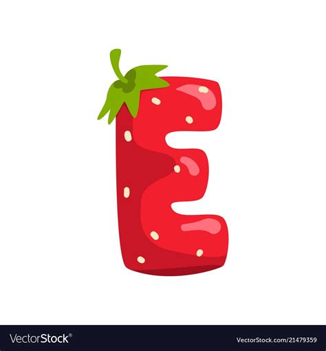 Letter E Of English Alphabet Made From Ripe Fresh Vector Image