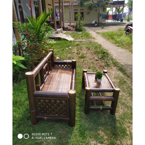 Kursi Teras Atau Taman Dari Bambu Hitam | Shopee Indonesia
