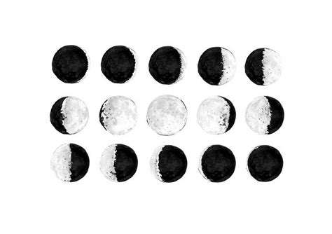 Moon Phases Monochrome — Drawn Together Art Collective Art Prints