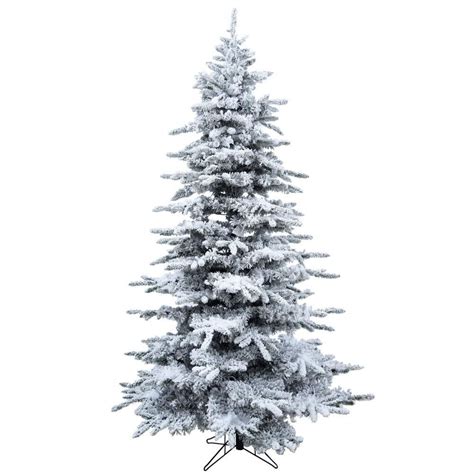 Christmas Time 65 Ft Silverado Pine White Flocked Slim Christmas Tree