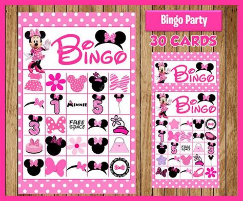 4.5 out of 5 stars. Minnie Mouse Bingo Game - Printable - 30 different Cards ...