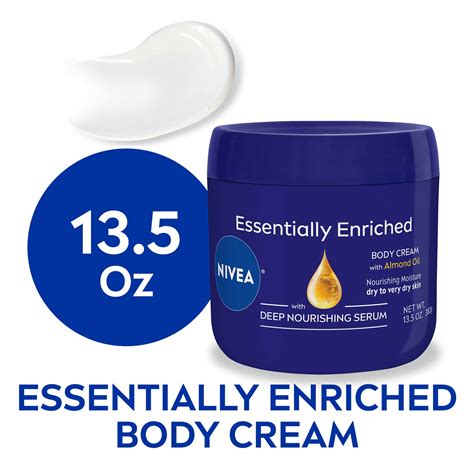 Nivea Essentially Enriched Body Cream For Dry Skin And Very Dry Skin 13 5 Oz Jar