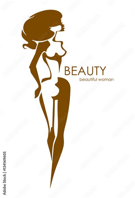 Beautiful Naked Woman Idea Of The Logo For A Beauty Salon Model Studio And Another Stock