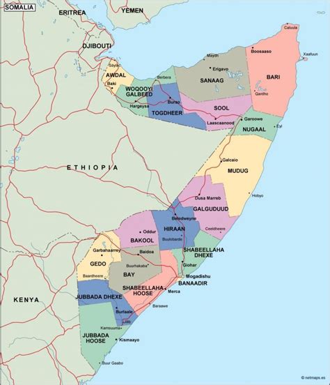 خريطة الصومال جولة
