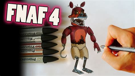 How To Draw Nightmare Foxy From Fnaf 4 Step By Step Drawing Lesson