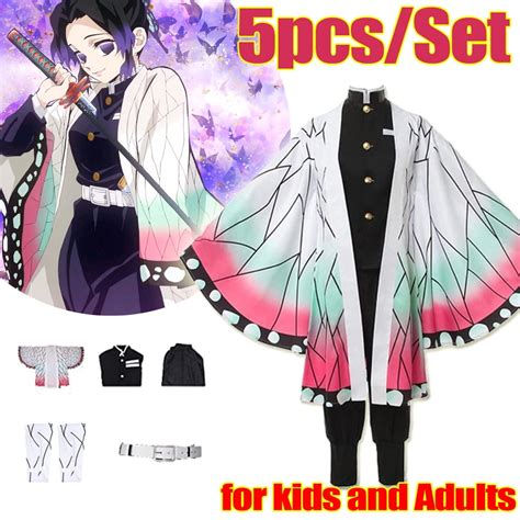 Anime Kochou Shinobu Cosplay Costume Kimono Cloak Outfit Dress Uniform