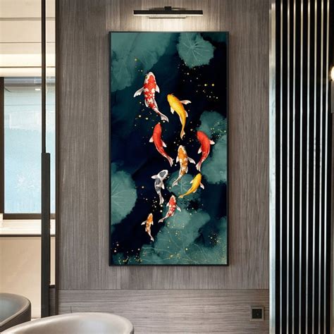 Koi Painting Wall Art Canvas Painting Abstract Canvas Spray Painting