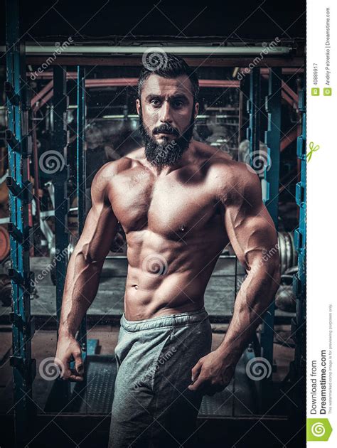 Muscle Man Who Is Posing Stock Image Image Of Chest