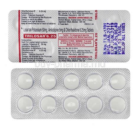 Web md and other sites dosent state hair loss as an official side effect on that. Buy Trilosar, Losartan/ Amlodipine/ Chlorthalidone ...
