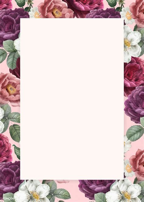 Blank Floral Invitation Card Vector Premium Image By