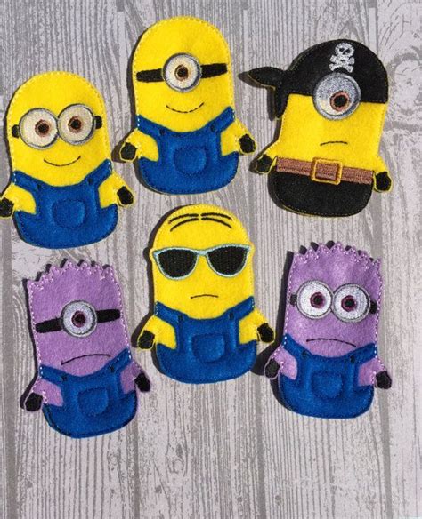 Minion Inspired Finger Puppet Childs Finger Puppet Etsy Minions