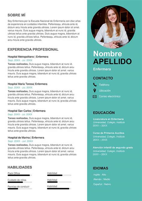 Ejemplo curriculum vitae trabajador social. Ejemplo de Currículum Vitae Enfermería - CV Word Gratis