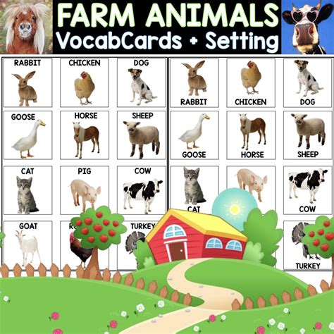 Farm Animals Flashcards For Autism