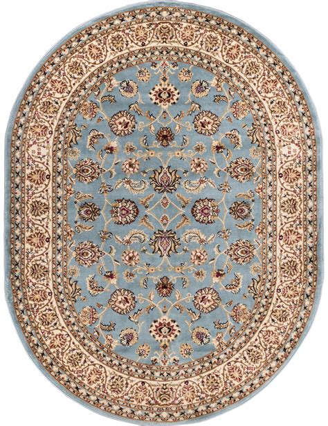 Noble Sarouk Light Blue Persian Floral Oriental Formal Traditional Area