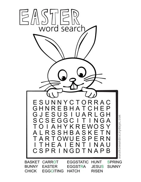 Hard Easter Word Search Printable