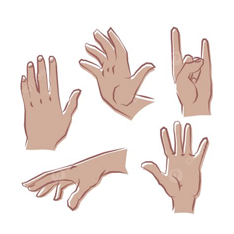finger hand gesture vector png images hand gestures brown color geometric style png set hand