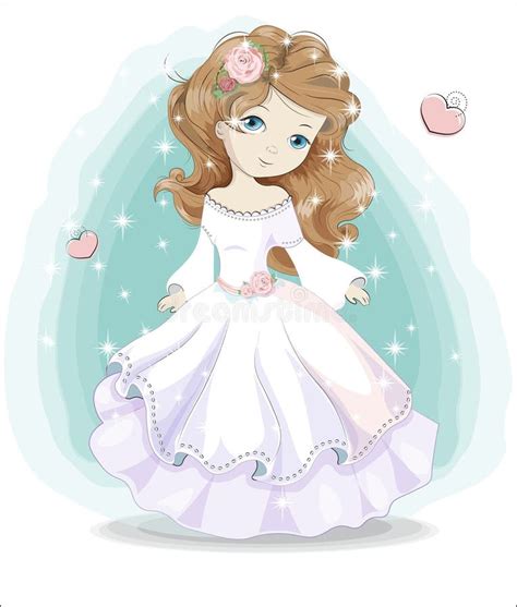 Den Lilla Prinsessan I Lila Klänning Och Krona Vektor Illustrationer