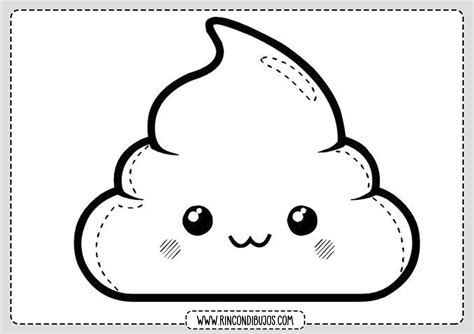 Dibujo Caca Kawaii para colorar Rincon Dibujos
