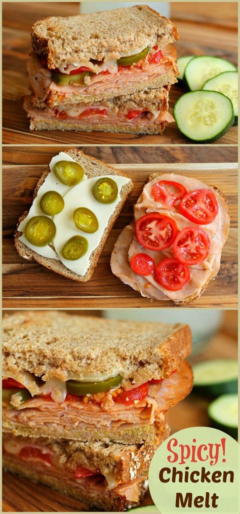 Turn the entire sandwich and toast the. Spicy Chicken Melt Sandwich - An easy lunch or dinner idea ...