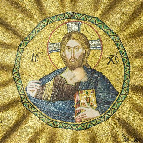 Byzantine Mosaic Of Jesus Christ Photograph By Stig Alenas Pixels