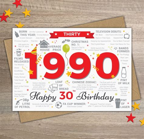 Happy 30th Birthday Male Mens Thirty Greetings Card Born Etsy