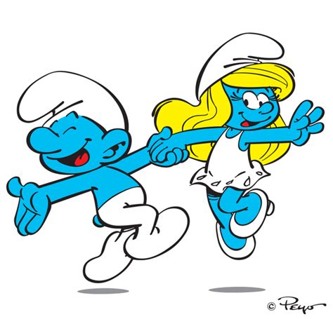 An Image Of The Smurfs That Say Yes