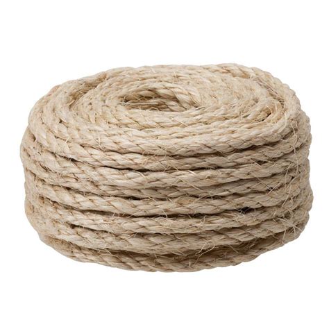 Everbilt 14 In X 50 Ft Natural Twisted Sisal Rope 73116 The Home Depot