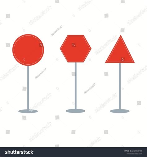 Red Blank Road Signs Banner Design Stock Vector Royalty Free 2129930468 Shutterstock