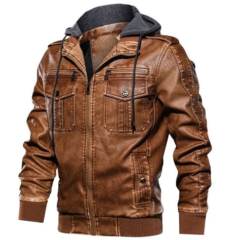 Jamickiki High Quality Men Casual Zipper Pu Leather Jacket Coat 3