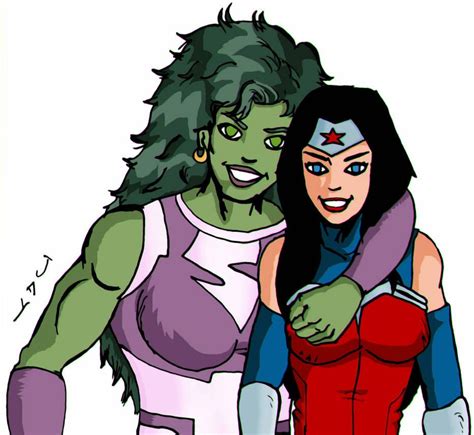 She Hulk And Wonder Woman By Jasontodd1fan On Deviantart Hulk Shehulk Wonder Woman