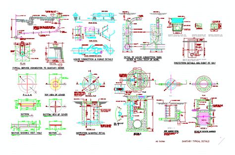Typical Sanitary Details In AutoCAD CAD Library