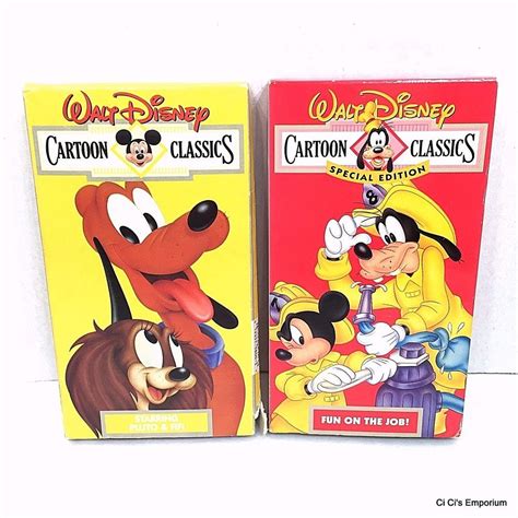 Walt Disney Cartoon Classics Vhs Staring Pluto And Fifi And Fun On The Job Walt Disney Cartoons
