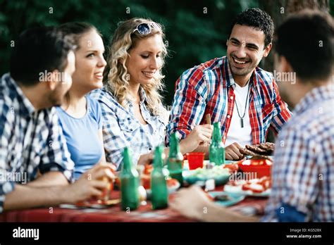 Happy People Eating Food Hi Res Stock Photography And Images Alamy