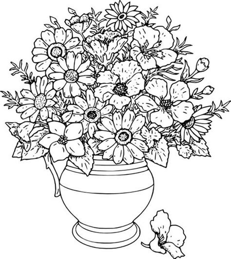 Desenho De Vaso De Flores Para Colorir Informa