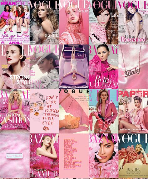 Pink Magazine Cover Collage Kit Digital Download PCS Pink Etsy UK