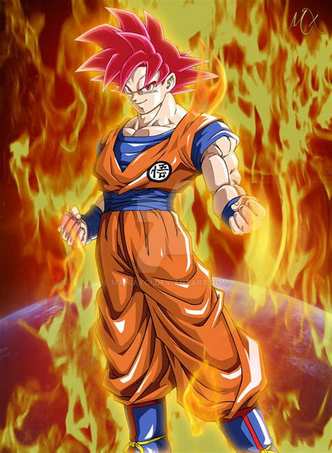 Goku Super Saiyan God By Maniaxoi On Deviantart