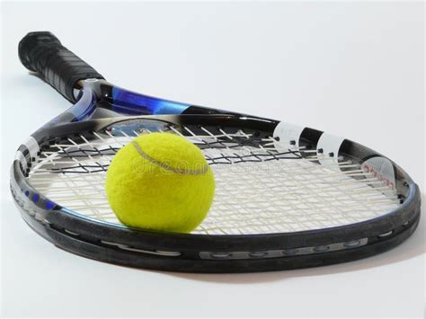 Tennis Ball On A Racket Stock Photo Image Of Sport Handle 7526916