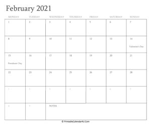 You may download these free printable 2021 calendars in pdf format. February 2021 Editable Calendar with Holidays