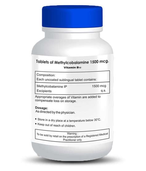 Vitamin b12 pills or injections? HealthVit Vitamin B12 1500mcg 60 no.s Vitamins Tablets ...