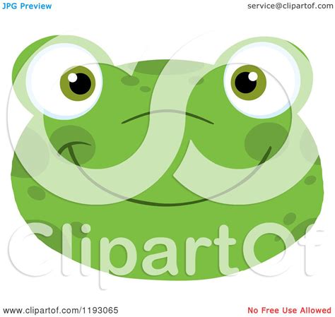 Cartoon Of A Smiling Happy Frog Face Royalty Free Vector