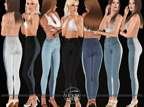 The Sims Resource High Waisted 2 Colored Jeans