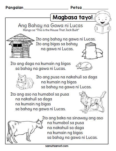 Printable Filipino Worksheets For Kindergarten Pdf Learning How To Read