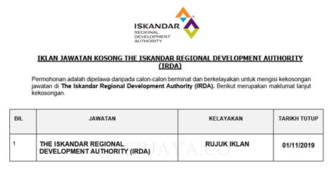 Jawatan Kosong Terkini The Iskandar Regional Development ...