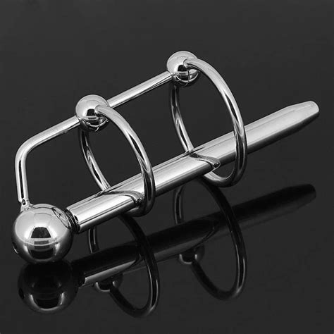 2 Ring Urethral Dilator Penis Plugs And Sounds Insert Rod Stainless