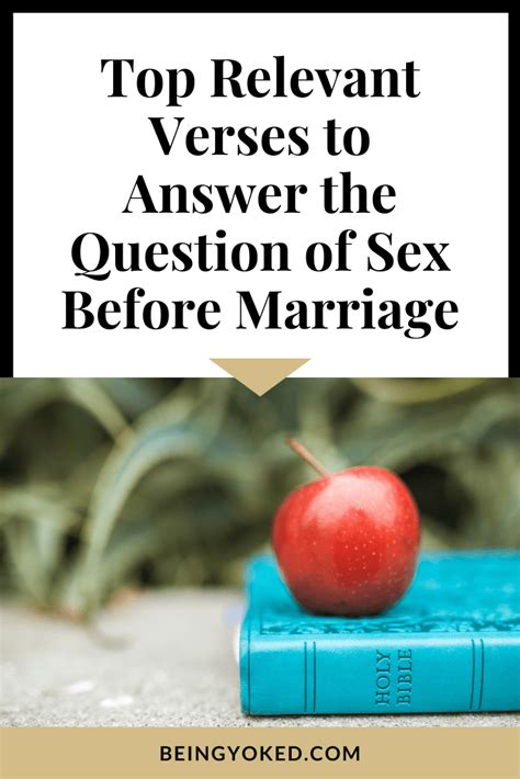 Top Relevant Verses To Answer The Question Of Sex Before Marriage