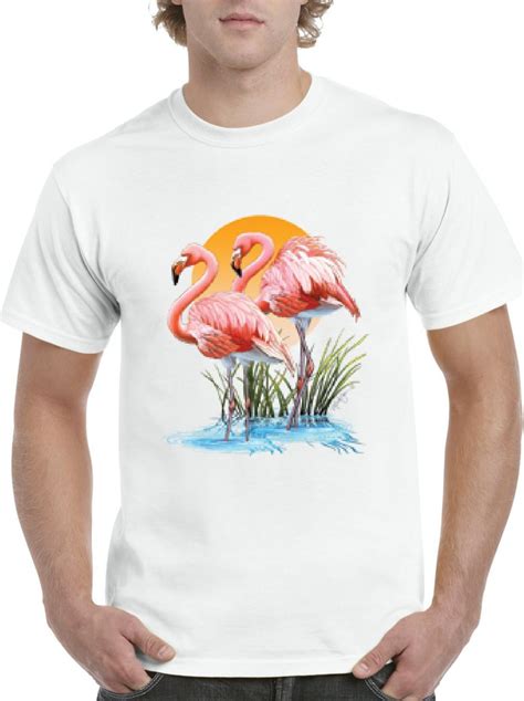 Iwpf Mens Pink Flamingos In Water Short Sleeve T Shirt