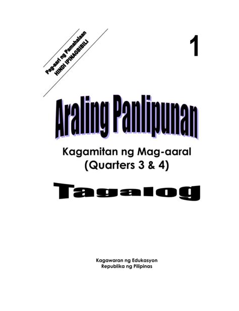 K To 12 Grade 1 Learning Material In Araling Panlipunan Q3 Q4 Pdf
