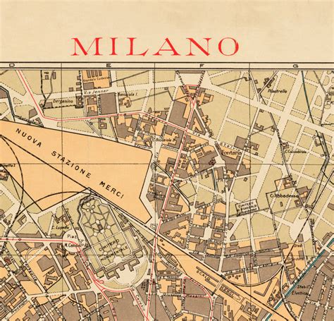 Old Map Of Milan 1910 Milano Mapa Vintage Map Of Milan Vintage Maps