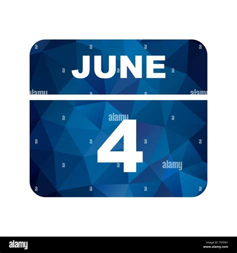 June 4th Date On A Single Day Calendar Stock Photo Alamy